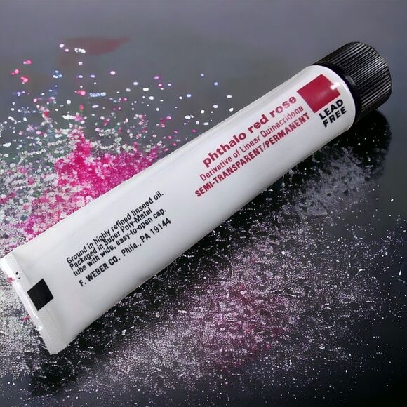 VTG Unused Weber Permalba Oil Color Cadmium Red Md Venetian Red Phthalo Red Rose - Picture 9 of 9